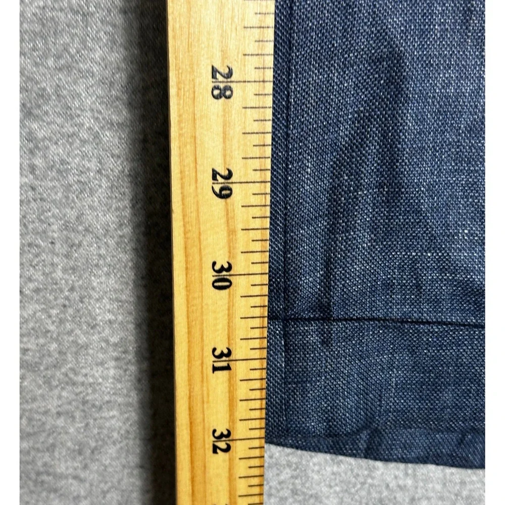 Baird McNutt Linen Dress Pants Mens 34x32 Blue Murano Slim Fit Cuffed